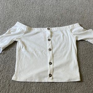 White Fake Button Down shirt